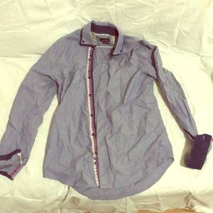 Zara Slim Fit Long sleeve blue button up
